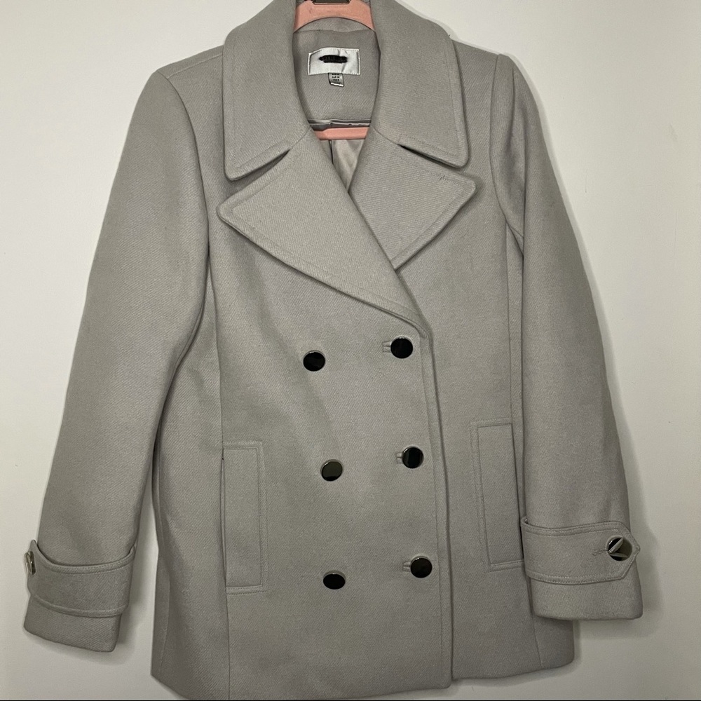 grey double breasted coat - EVERNEW MELBOURNE (H&M)